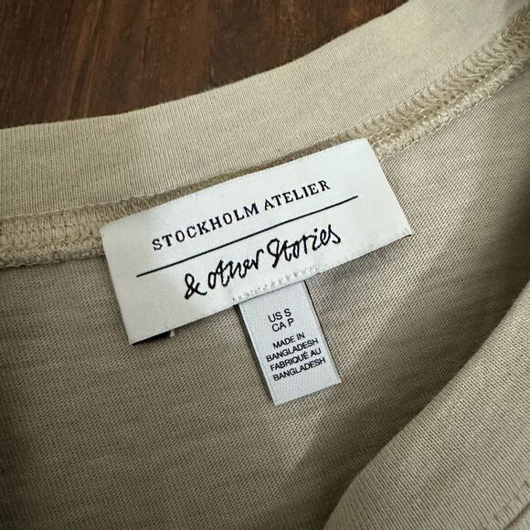 & OTHER STORIES Muscle Tee Gray Crew Neck Cotton Minimalist NWOT - Picture 7 of 10